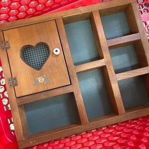 Wooden Wall Shelf with Heart Design